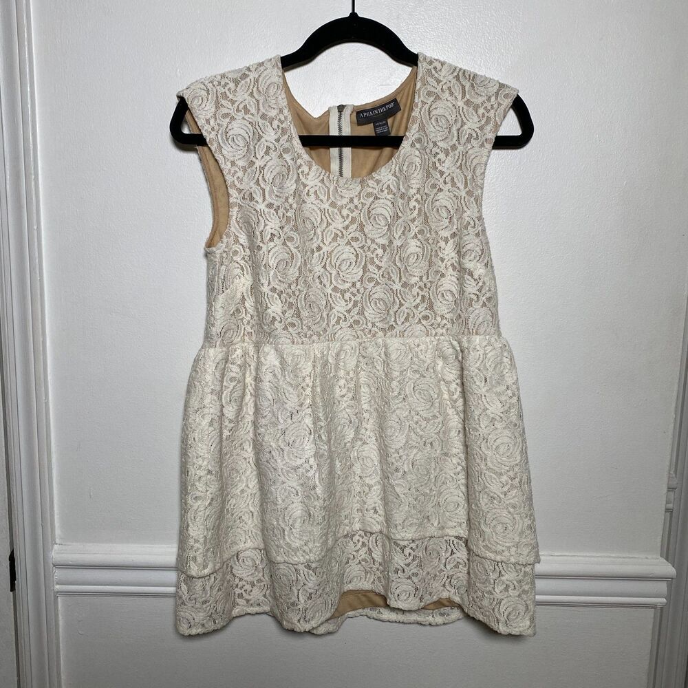 Romantic White Lace Maternity Dress A Pea In The Pod Medium Boho Cottagecore